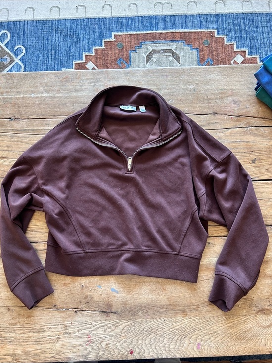 Cloth by design Tops - CLOTH Quarter-Zip Pullover Sweatshirt gorgeous Chocolate Brown dolman sleeve s
